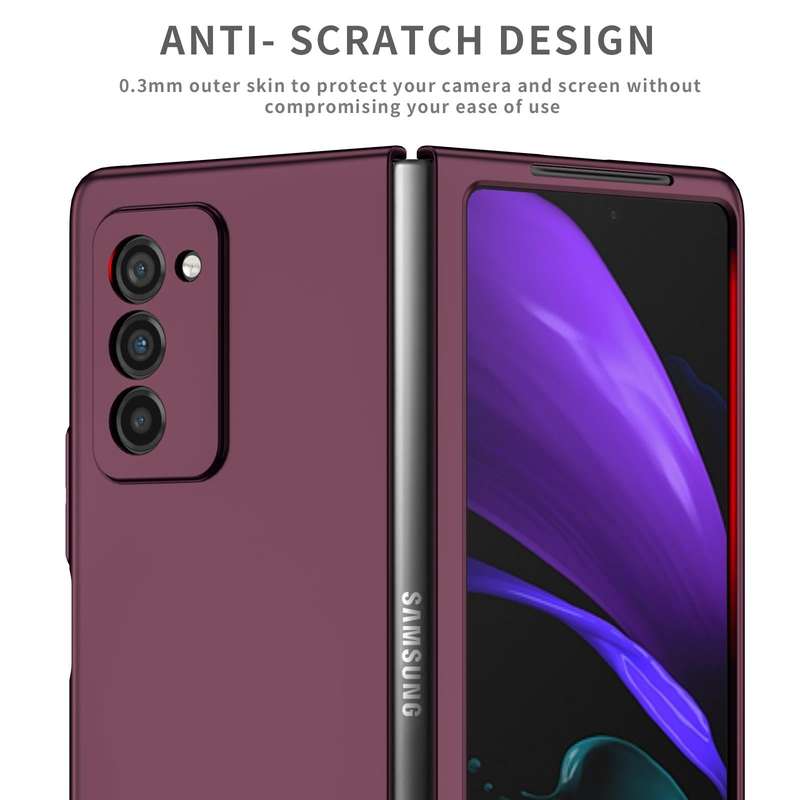 For Samsung Galaxy Z Fold2 5G Armor Foldable Phone Case(Wine Red)
