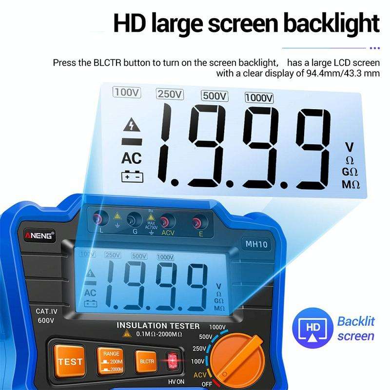 ANENG MH10 Digital High Precision Insulation Resistance Tester(Orange)