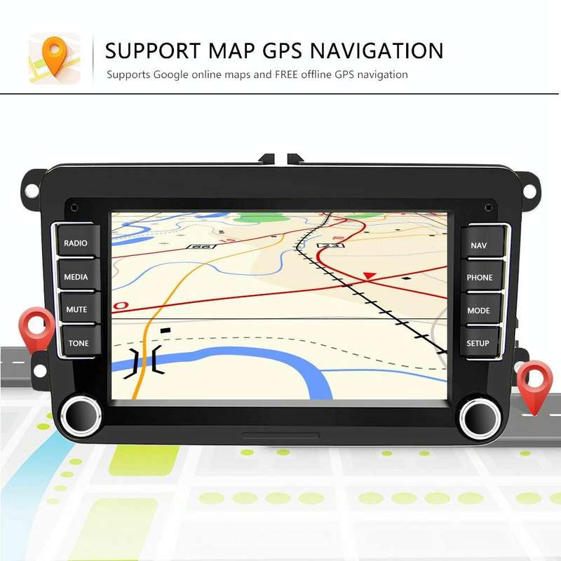 A3040 For Volkswagen 7-inch 2+32G Android Car Navigation Central Control Large Screen Player With...