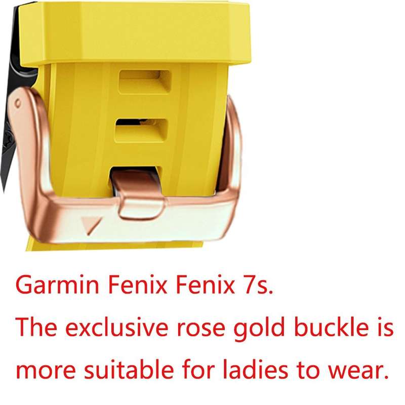 For Garmin Fenix 6S 20mm Rose Gold Buckle Silicone Watch Band(Dark blue)