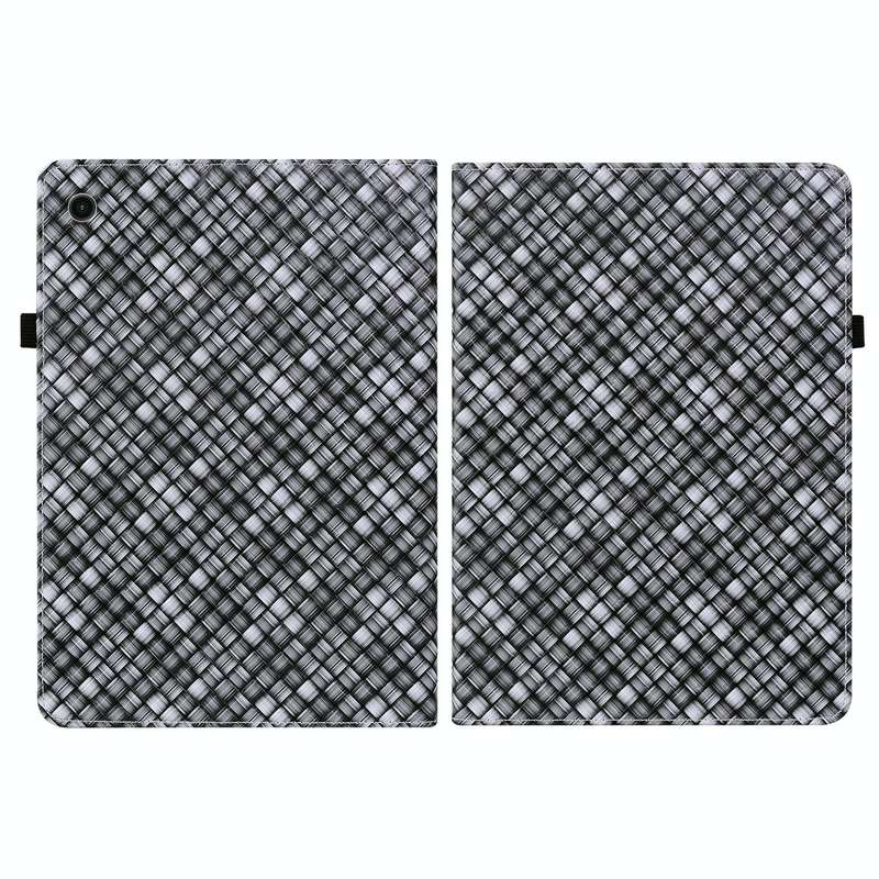 For Samsung Galaxy Tab A8 10.5 2021 Color Weave Leather Tablet Case with Holder(Black)