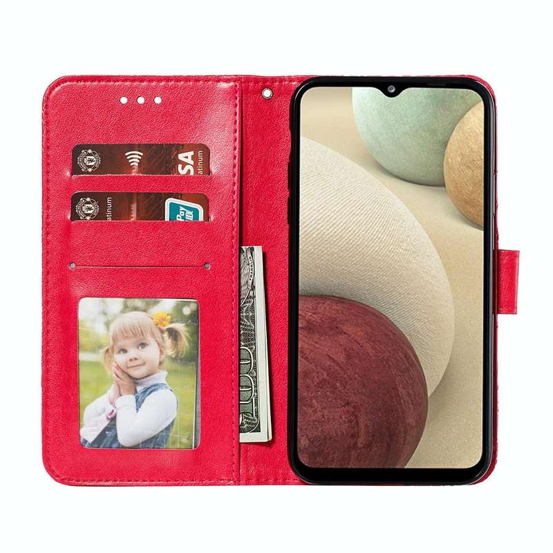 For Samsung Galaxy A32 4G Lace Flower Embossing Pattern Horizontal Flip Leather Case with Holder ...