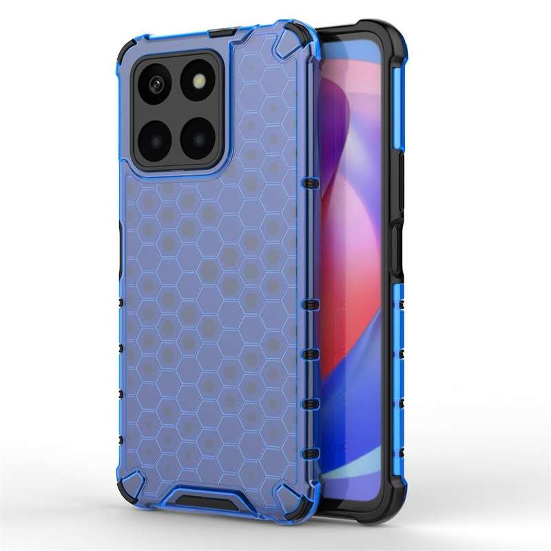 For Honor X6A 4G Shockproof Honeycomb Phone Case(Blue)
