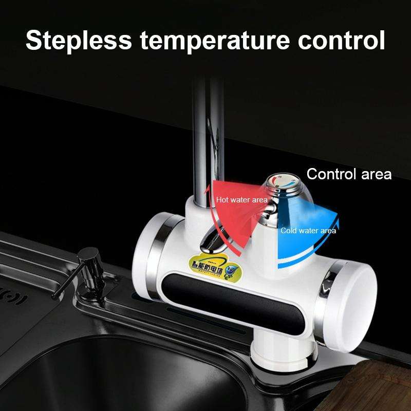 220V Kitchen Tankless Water Heater Instant Electric Faucet Electric Heater Tap with Temperature D...