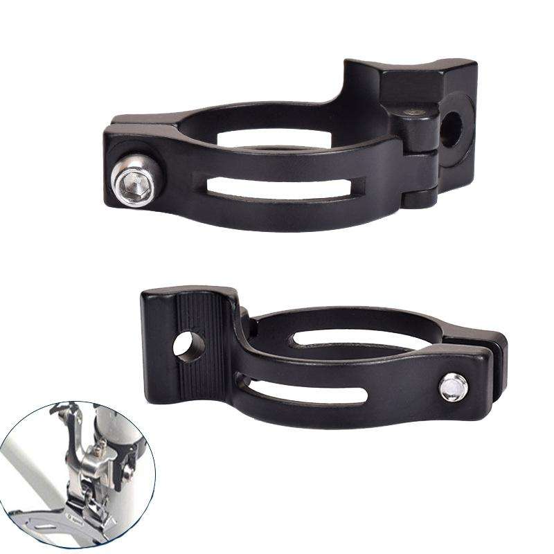 FMFXTR Bike Front Derailleur Clamp Straight Lock Turn to Clamp Converting Seat(Black 31.8mm)