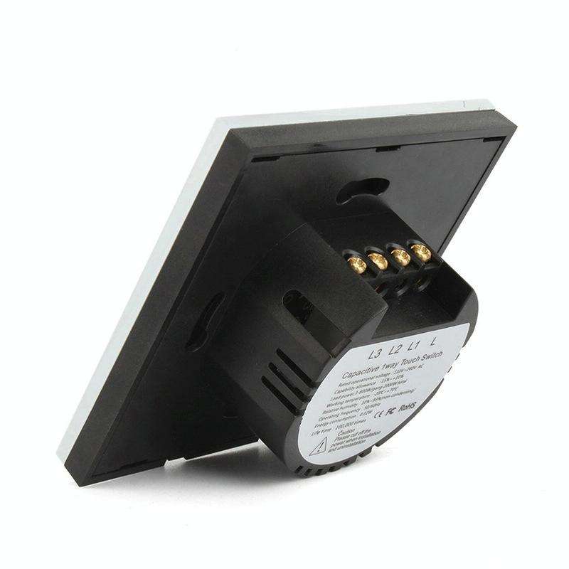 86mm 3 Gang Tempered Glass Panel Wall Switch Smart Home Light Touch Switch with RF433 Remote Cont...
