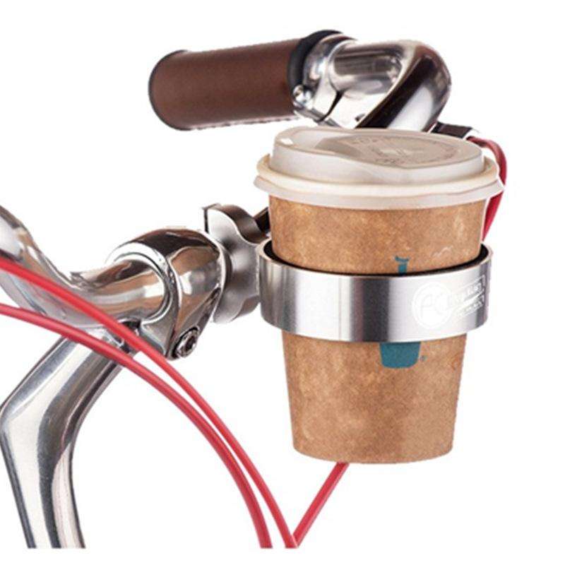 Cycling Bicycle Coffee Cup Holder Milk Tea Cup Holder Aluminum Alloy Bottle Holder(Red)
