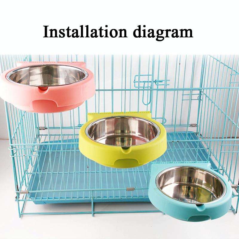 Stainless Steel Pet Bowl Hanging Bowl Anti-Overturning Dog Cat Bowl Feeder, Specification: Small ...