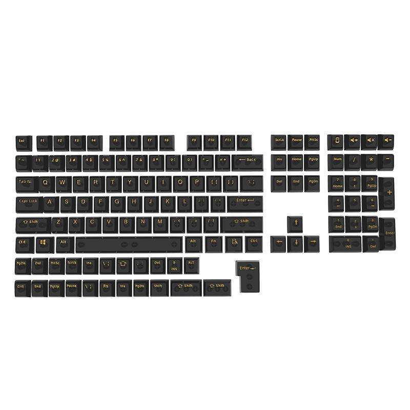 130 Keys MDA Height Mechanical Keyboard Transparent Keycap(Black Transparent)