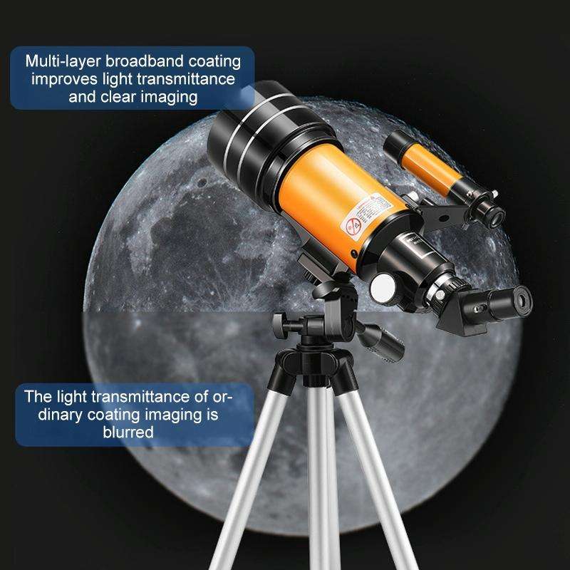 High-definition Stargazing Refracting Astronomical Telescope(Black Yellow)