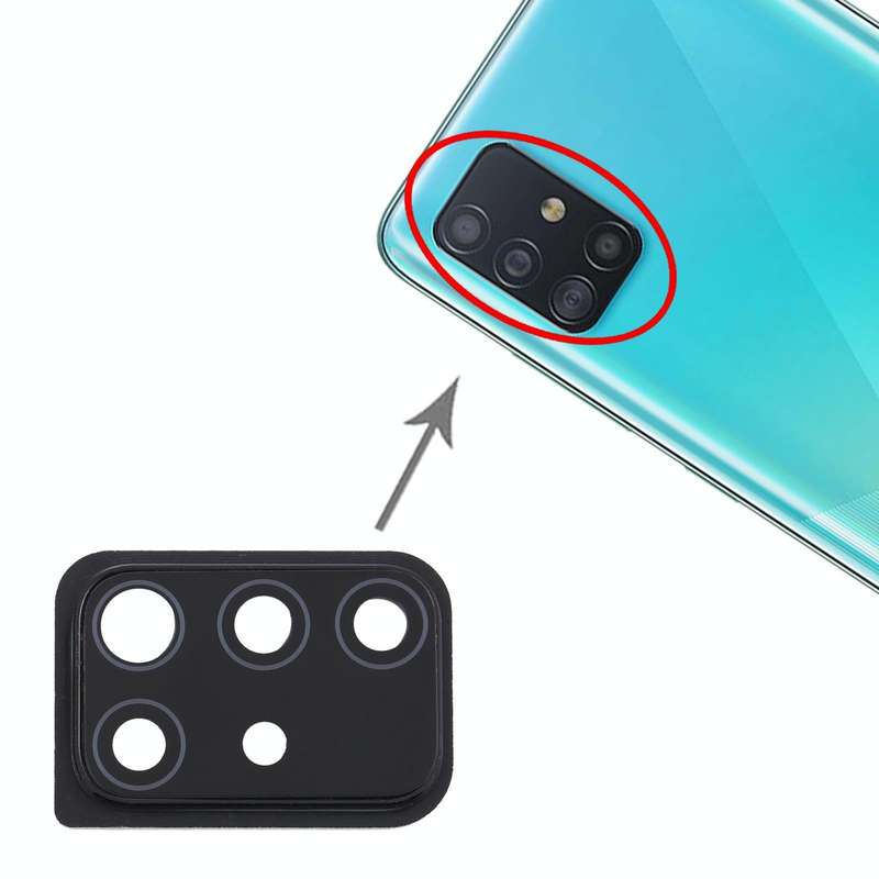 For Samsung Galaxy A51 10pcs Camera Lens Cover (Black)