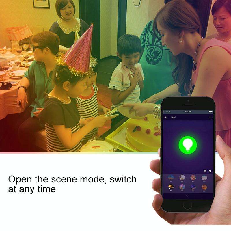 E27 7W White Light+RGB Smart LED Light Bulb, WiFi 2.4GHz Works with Alexa & Google Home, FCC / CE...