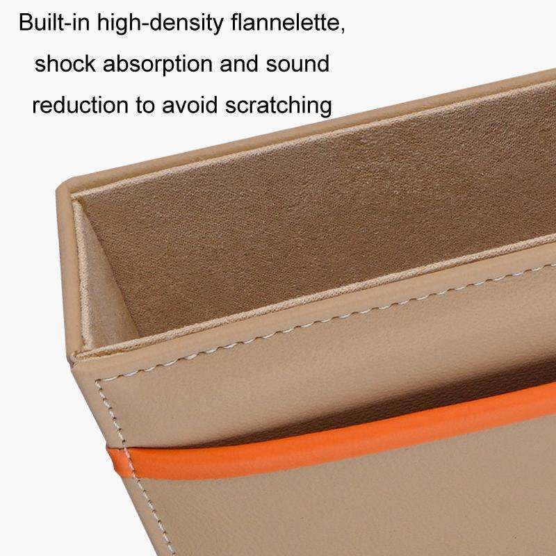 Leather Car Seat Gap Multifunctional Storage Box(Brown)