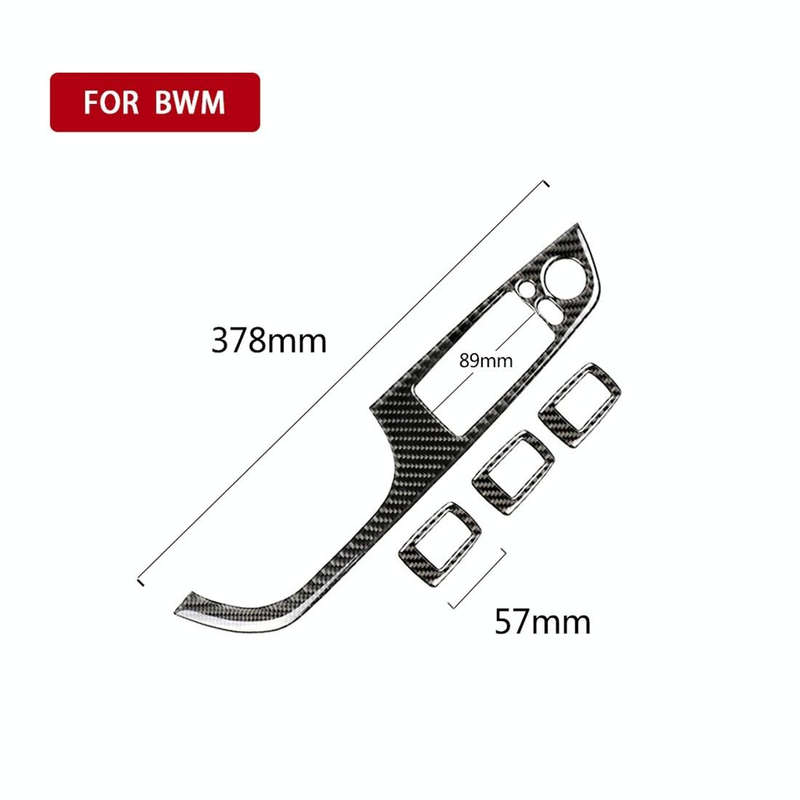 4 PCS Carbon Fiber Car Left Driving Lifting Panel Decorative Sticker with Folding for BMW E90 / 3...