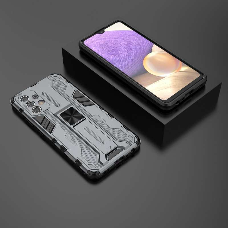 For Samsung Galaxy A32 4G Supersonic PC + TPU Shock-proof Protective Case with Holder(Grey)