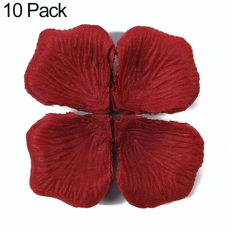 1000pcs / 10 Pack Artificial Wedding Rose Petals Flowers Wedding Decorations(Wine Red)