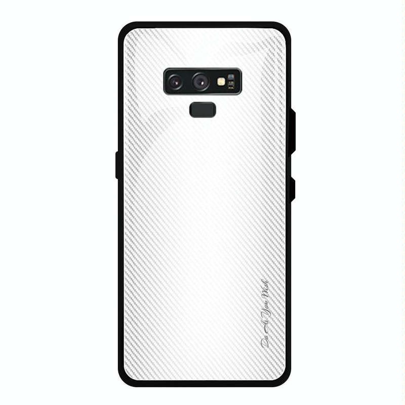 For Galaxy Note 9 Texture Gradient Glass Protective Case(White)