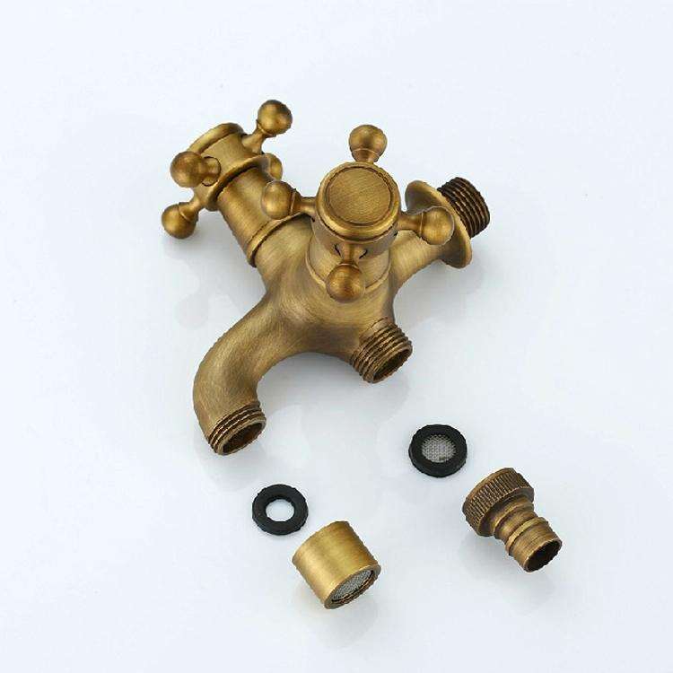 Copper Antique Washing Machine Faucet one Point two Pairs Single Cold 4 Points Faucet