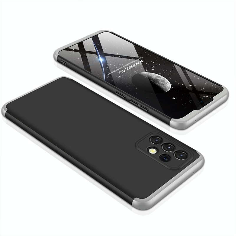 For Samsung Galaxy A52 5G / 4G GKK Three Stage Splicing Full Coverage PC Phone Case(Black Silver)