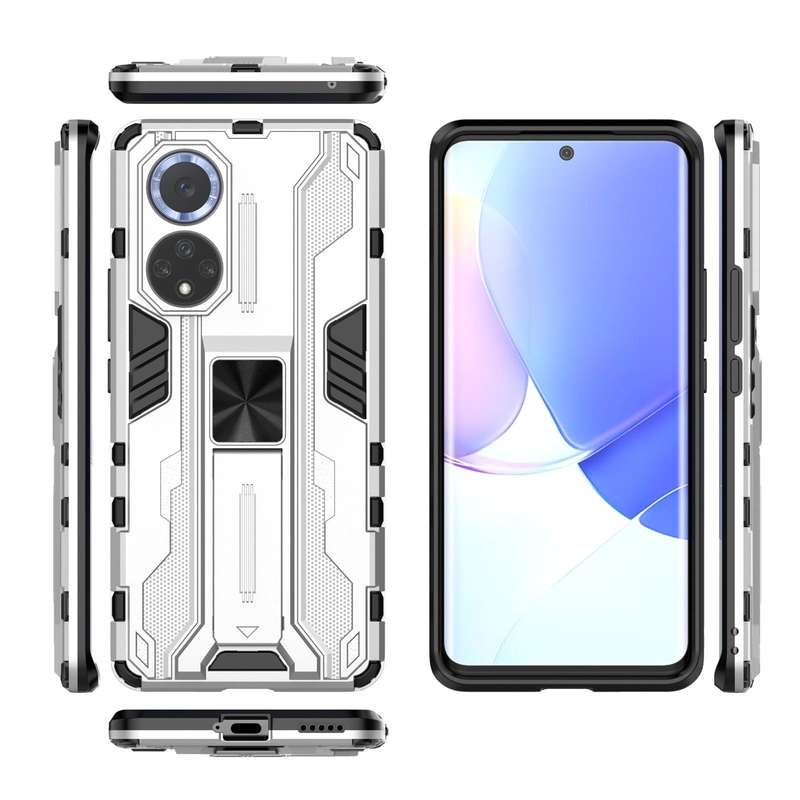 For Huawei nova 9 Supersonic PC + TPU Shock-proof Protective Case with Holder(Silver)