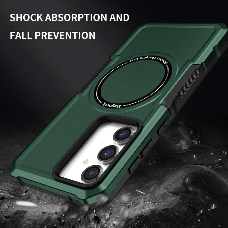 For Samsung Galaxy S23 FE MagSafe Shockproof Armor Phone Case(Dark Green)