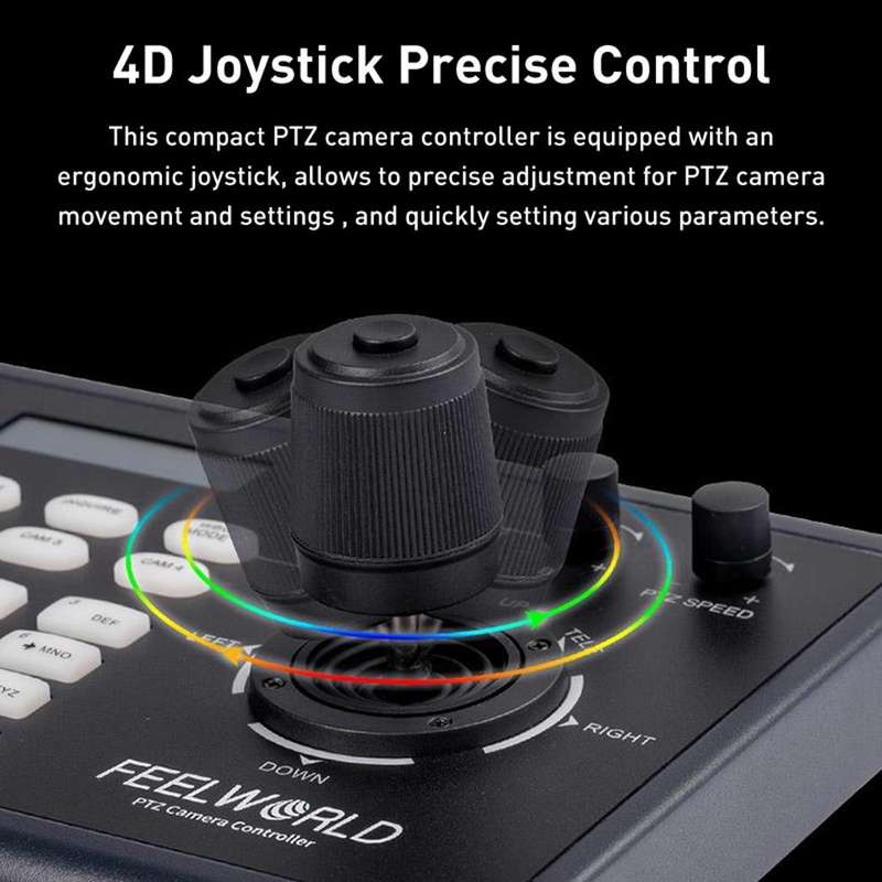 FEELWORLD KBC10 PTZ Camera Controller with Joystick and Keyboard Control ,Support PoE(UK Plug)