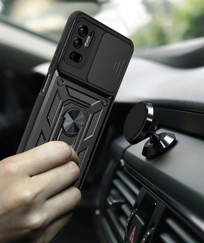 For Xiaomi Redmi Note 10 5G Sliding Camera Cover Design TPU+PC Protective Case(Blue)