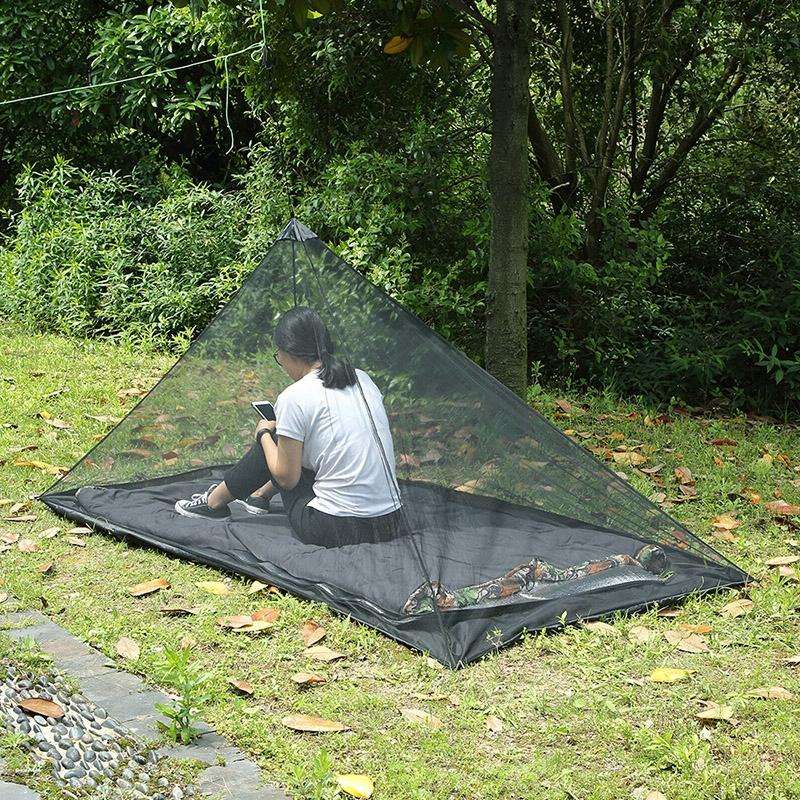 Polyester Mesh Tent Outdoor Camping Single Perspective Anti-Mosquito Net(Army Green)