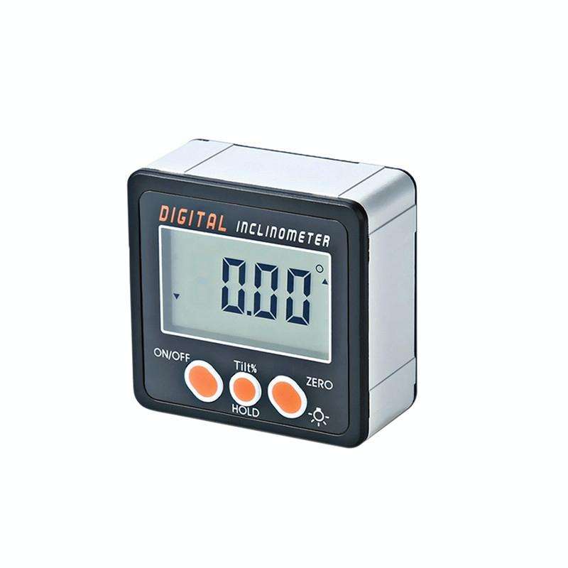 IP54 Precision Electronic Digital Display Inclinometer 4 x 90 Degree Protractor Angle Box