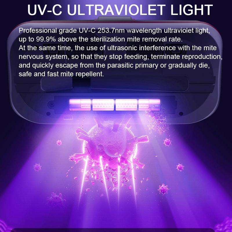 100W 8000 Pa Wireless Charging Mite Removal Instrument Vacuum Cleaner UV Sterilization Machine(Pu...