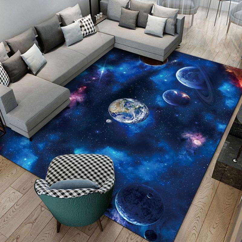 3D Visual Cartoon Cosmic Planet Living Room Carpet, Size: 50x80cm(RZ Cosmic Planet 10)