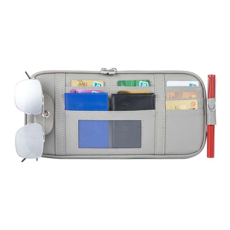 Universal Car Multi-functional Sun Visor Card Clip Bags Glasses Bill Clip Holder (Grey)