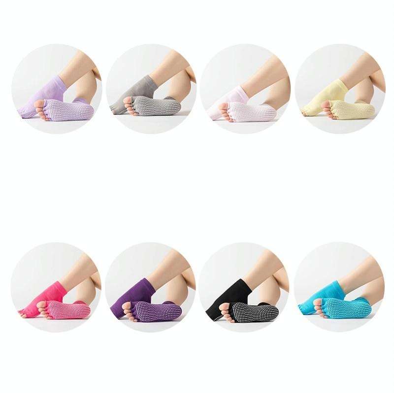 3 Pair Open-Toe Yoga Socks Indoor Sports Non-Slip Five-Finger Dance Socks, Size: One Size(Pure Co...