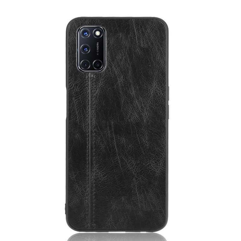 For Oppo A92/A72/A52 Shockproof Sewing Cow Pattern Skin PC + PU + TPU Case(Black)