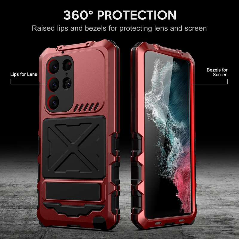 For Samsung Galaxy S23 Ultra 5G R-JUST Life Waterproof Dustproof Shockproof Phone Case(Red)