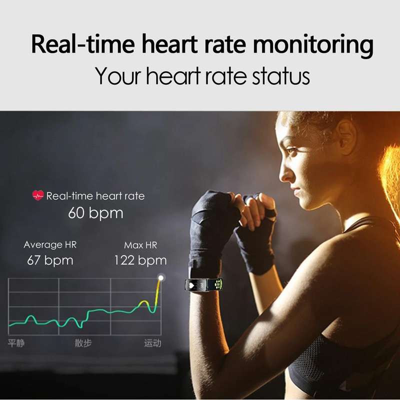 Smart Watch Heart Rate Monitor IP68 Waterproof Fitness Tracker Blood Pressure GPS Bluetooth for A...