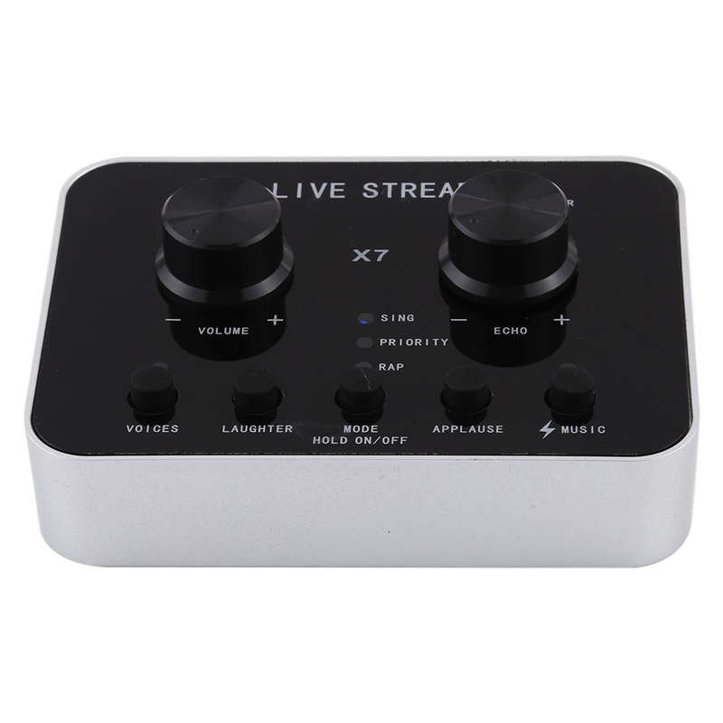 X7 Live Broadcast Audio USB Headset Microphone Webcast Entertainment Streamer Sound Card for Phon...