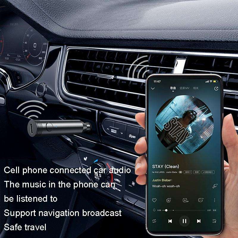 M416 Car Bluetooth Receiver Player Audio Receiver Adapter AUX Converter(Black)