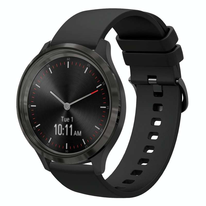 For Garmin Vivomove 3 20mm Solid Color Soft Silicone Watch Band(Black)