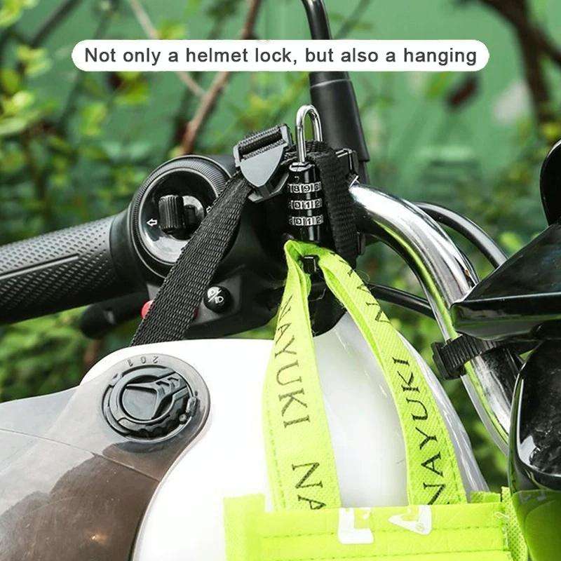 Motorcycle Helmet Anti-Theft Lock Fixed Helmet Combination Padlock, Color: Black