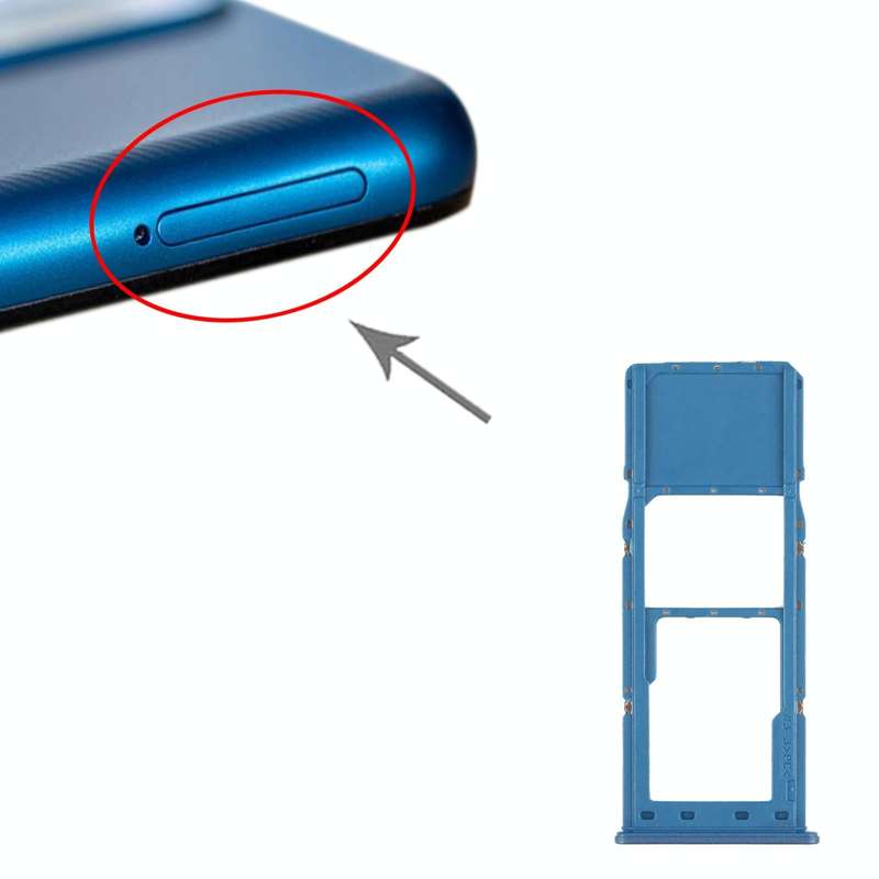 For Samsung Galaxy A12 SM-A125 SIM Card Tray + Micro SD Card Tray (Blue)