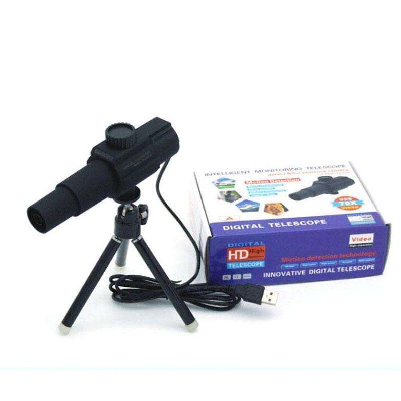 Smart Digital Telescope USB Microscope Video Camera Playback Function Live Streaming(Black)