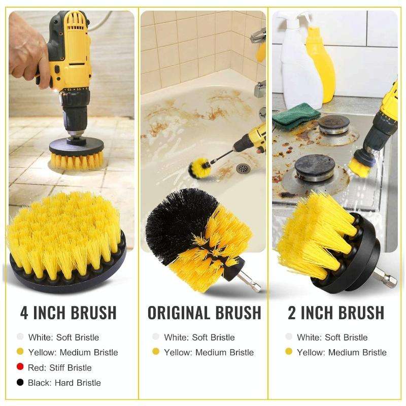 31pcs/set Electric Drill Brush Kitchen Bathroom Wall Cleaning Set(Yellow)