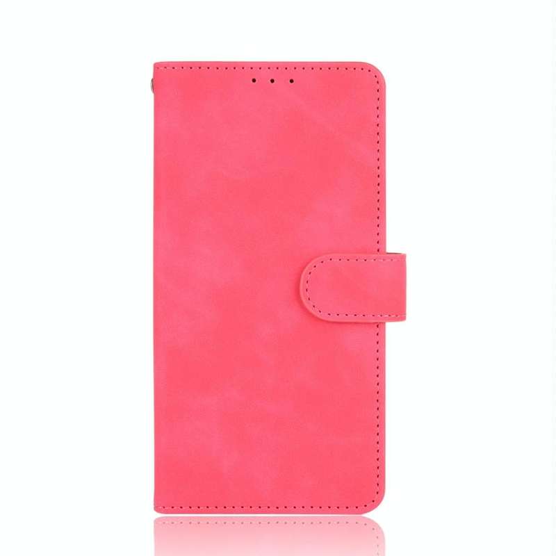 For LG K22 Solid Color Skin Feel Magnetic Buckle Horizontal Flip Calf Texture PU Leather Case wit...
