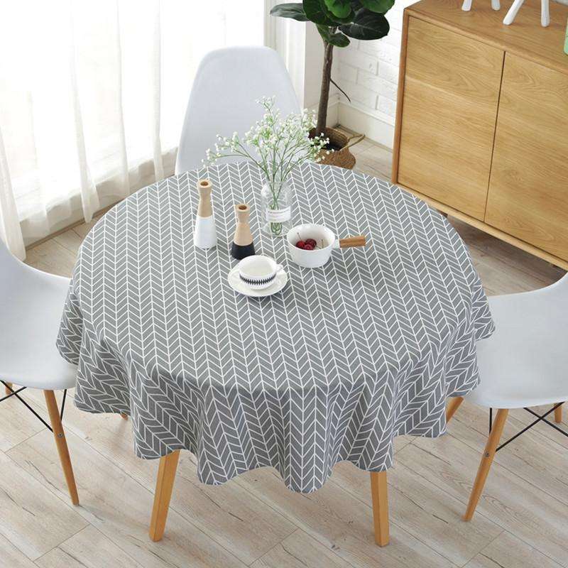 Polyester Cotton Round Tablecloth Dust-proof Cotton and Linen Printing Tablecloth, Diameter:100cm...