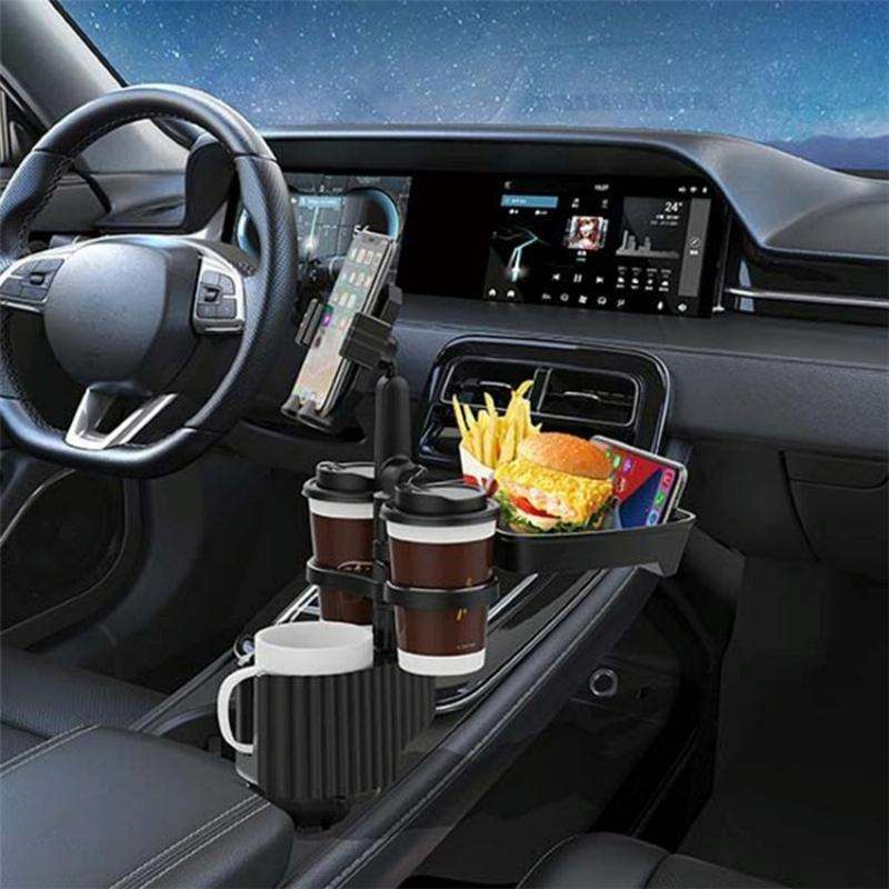 A06 Multifunctional Car Cup Mug Bottle Holder Mobile Phone Mount Stand Food Snack Tray Table(Green)