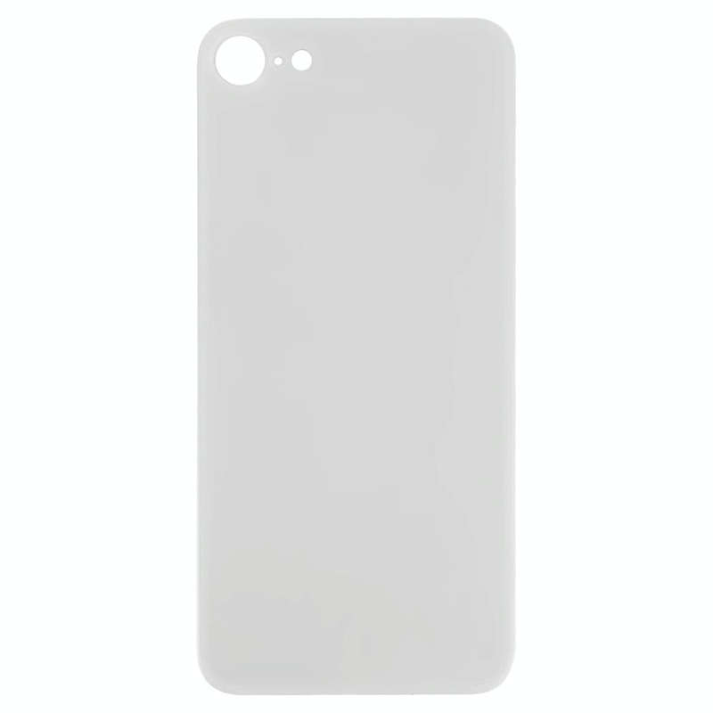 Easy Replacement Big Camera Hole Glass Back Battery Cover with Adhesive for iPhone 8(White)