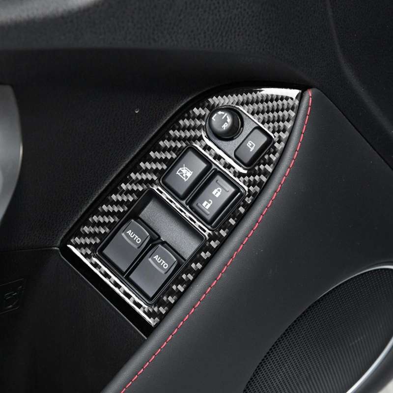 2 in 1 Car Carbon Fiber Window Lift Panel Decorative Sticker for Subaru BRZ / Toyota 86 2017-2019...