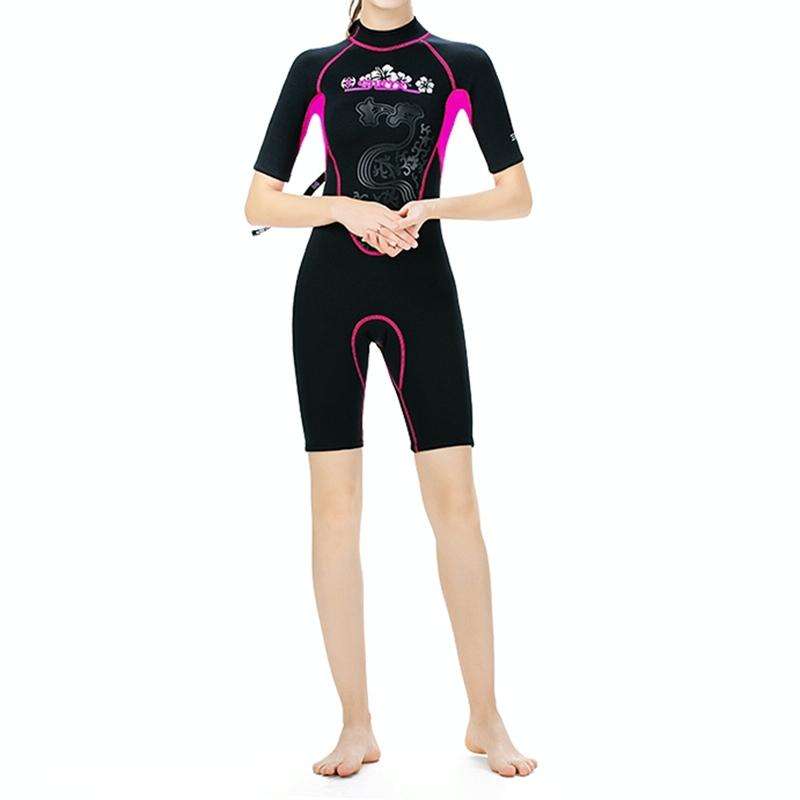 SLINX 1104 3mm Neoprene Super Elastic Wear-resistant Warm U-splicing Wet Short-sleeved One-piece ...