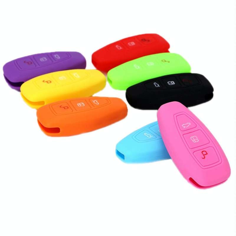 For Ford Focus/Mondeo 2pcs Folding Three-Button Key Protect Cover(Sky Blue)